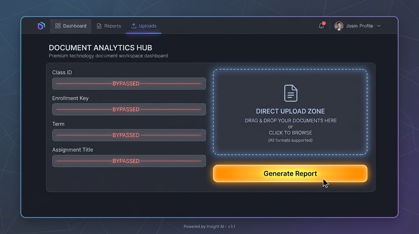 Bypassing class ID controls to run document checking on a dashboard