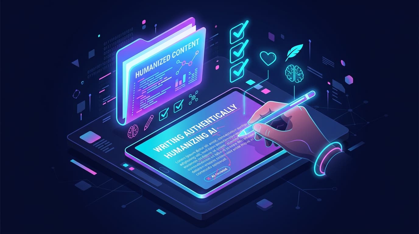 Digital interface representing humanized content and writing authenticity